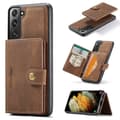 Samsung Galaxy S21 - Elegant Skyddsskal med Kortfack Brun