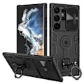 Pikkukuva 2 / 9: Samsung Galaxy S23 Ultra - Stilrent Skyddande Skal Ringhållare Blå