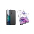 Pikkukuva 2 / 11: Samsung Galaxy S22 Mattbehandlat Tunt Skal & Hydrogel Skärmskydd Svart