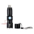Miniatyrbillede 7 af 7: USB UPPLADDNINGSBAR MINI CREE Q5  ficklampa  2000 Lumens Svart