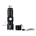 Miniatyrbillede 7 af 7: USB UPPLADDNINGSBAR MINI CREE Q5  ficklampa  2000 Lumens Svart Svart