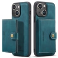 Miniatyrbillede 1 af 11: iPhone 15- Läderplånboksfodral med magnetiskt hållare Green