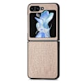 Miniatyrbillede 5 af 11: Galaxy Z Flip 5 - Elegant Litchi-mönstrat skal Khaki
