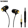 Miniatyrbilde 11 av 11: NKOBEE In-ear Hörlurar med Mic In-lineControl (Original) Svart