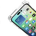 Miniatyrbild 4 av 11: iPhone 16 Pro - Stötdämpande Silikonskal med Airbagfunktion och Kortfack Genomskinlig