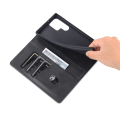 Miniatyrbild 10 av 11: S24 Ultra -  Magnetisk PU-läder + Mjuk TPU-korthållare Stativfodral Svart