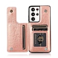 Pikkukuva 10 / 11: Samsung Galaxy S21 Ultra - Stilrent Skal med Korthållare Roséguld
