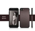 IPhone 6/6S - Silikon/gummi skal med Carbondesign Brun Brun