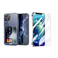 Miniatyrbillede 2 af 11: iPhone 13 - 1 Set Skal med Korth�llare & Hydrogel Sk�rmskydd Genomskinlig