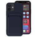 Pikkukuva 9 / 11: iPhone 12 Mini - Skyddande Stilrent Skal med Korthållare Svart