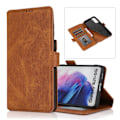 Pikkukuva 1 / 11: Samsung Galaxy S21 - Prisklassad FLOVEME Plånboksfodral Brun