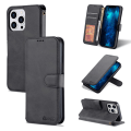 Miniatyrbilde 1 av 11: iPhone 14 Pro Max - Effektfullt Stilrent AZNS Plånboksfodral Svart