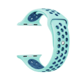 Pikkukuva 1 / 11: Apple Watch 42/44/45/49mm - Händiga Silikonarmband från HUTECH Mint/Blå L