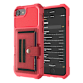 Pikkukuva 1 / 11: iPhone 6/6S - Effektfullt Elegant Skal med Kortfack Röd