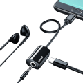 Pikkukuva 4 / 11: Baseus AUX-Splitter (2 i 1) Adapter för laddning (Type-C) Svart