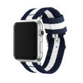 Miniatyrbilde 1 av 11: Apple Watch 4 - 40mm - Armband i Nylon & Rostfritt Stål Blå/Vit