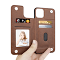 Miniatyrbillede 7 af 11: Elegant Skyddsskal med Kortfack - iPhone 11 Brun
