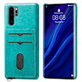 Pikkukuva 1 / 11: Huawei P30 Pro - Elegant Leman Skal med Kortfack Blågrön Blågrön