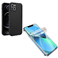 Miniatyrbild 1 av 11: iPhone 14 - Mattbehandlat Tunt Skal & Hydrogel Skärmskydd Svart