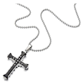 Miniatyrbild 9 av 11: Exklusivt Stilrent Kors Halsband Svart