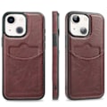 Miniatyrbilde 4 av 11: iPhone 13 - Slimmat Läderfodral med Kortfack & Fullt Skydd Ljusbrun