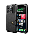 Miniatyrbild 10 av 11: Elegant plånboksfodral i lyxigt PU-läder för iPhone 15 Pro Grön