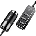 Miniatyrbillede 2 af 11: Baseus Kraftfulla Praktiskt 3-USB Port Billaddare Grå