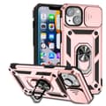 iPhone 14 Plus - Skyddande Skal med Ringhållare Roséguld