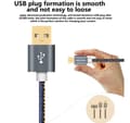 Slittålig USB Snabbladdningskabel Lightning 100cm Blå Blå