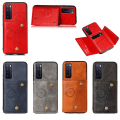 Miniatyrbillede 6 af 11: Huawei P Smart 2021 - Stilrent Skal med Korthållare RETRO Röd