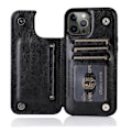 Miniatyrbilde 1 av 11: Elegant Skyddande läderfodral för iPhone 15 Pro Max Svart