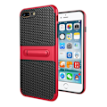 Pikkukuva 1 / 11: iPhone 8 Plus - Skyddsskal med Kickstand från LEMAN Röd