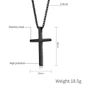 Miniatyrbilde 5 av 8: Stilrent Simpel Design Kors Halsband Svart