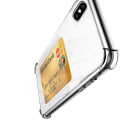 Pikkukuva 6 / 11: iPhone X/XS - Praktiskt Skyddande Skal med Kortfack Transparent/Genomskinlig