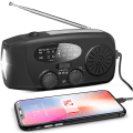 Miniatyrbillede 7 af 11: Vevradio / Nödradio Solcell Ficklampa Powerbank Svart