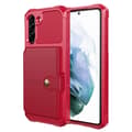 Samsung Galaxy S21 FE - Elegant Cover med Kortholder Röd
