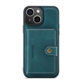 Miniatyrbillede 4 af 11: iPhone 15- Läderplånboksfodral med magnetiskt hållare Brown