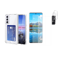 Miniatyrbilde 1 av 11: 1 Set Samsung Galaxy S21 FE Skal + Sk�rmskydd + Kameralinsskydd Transparent