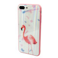Miniatyrbild 3 av 5: Elegant Skyddskal för iPhone 8 Plus (Härdat glas) Flamingo