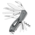 Miniatyrbillede 4 af 6: Slittålig Multifunktionell 14-1 Fickkniv Swiss Army Knife Svart