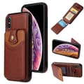iPhone XR - Professionellt Skyddsskal med Kortfack Mörkbrun Mörkbrun