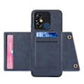 Pikkukuva 11 / 11: Lyxigt PC Läder Retro Flip Plånboksfodral För Xiaomi Redmi 12C Grey