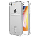 Miniatyrbilde 4 av 8: iPhone 7 - Støtdempende Silikondeksel med Kortlomme Transparent
