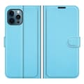 iPhone 12 Pro Max - Elegant Genomtänkt Plånboksfodral Blå