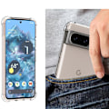 Miniatyrbillede 9 af 11: Google Pixel 9 - Reptåligt och Transparent Silikon Skal Blå/Rosa