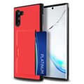 Robust Skal med Kortfack - Samsung Galaxy Note10 Röd