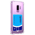 Pikkukuva 2 / 11: Samsung Galaxy S9 Plus - Skyddande Silikonskal med Kortfack Transparent/Genomskinlig
