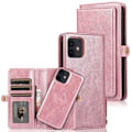 Pikkukuva 1 / 11: iPhone 12 Mini - Käytännöllinen ja kestävä 2-in-1 lompakkokotelo Roséguld