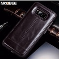 Miniatyrbillede 2 af 7: Samsung Galaxy S8+ - NKOBEE Stilrent Läderskal (ORIGINAL) Brun