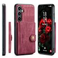 Pikkukuva 1 / 11: Samsung Galaxy S25 - Funktionellt skal med magnetisk korthållare Röd